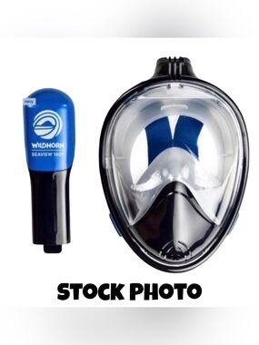 180° View Snorkel Mask L/XL Blue White Anti-Fog Wildhorn Outfitters Seaview NEW